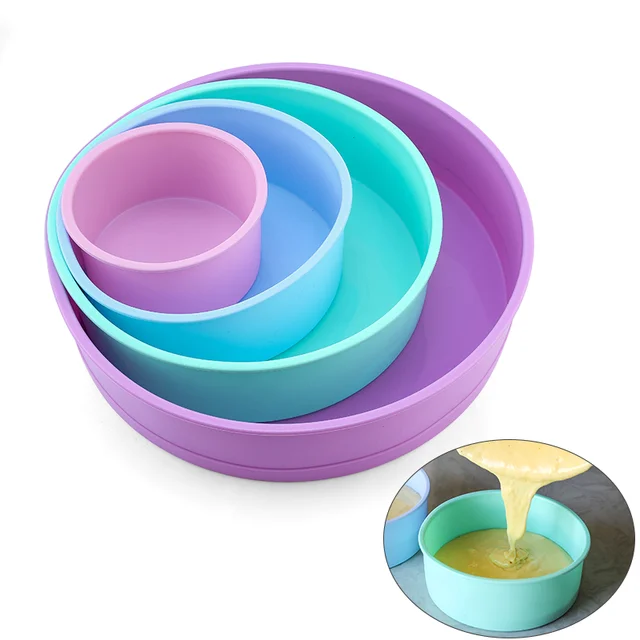 4 6 8 10 Inch Round Cake Silicone Cheesecake Pan Baking Forms For Pastry  Accessories Tools