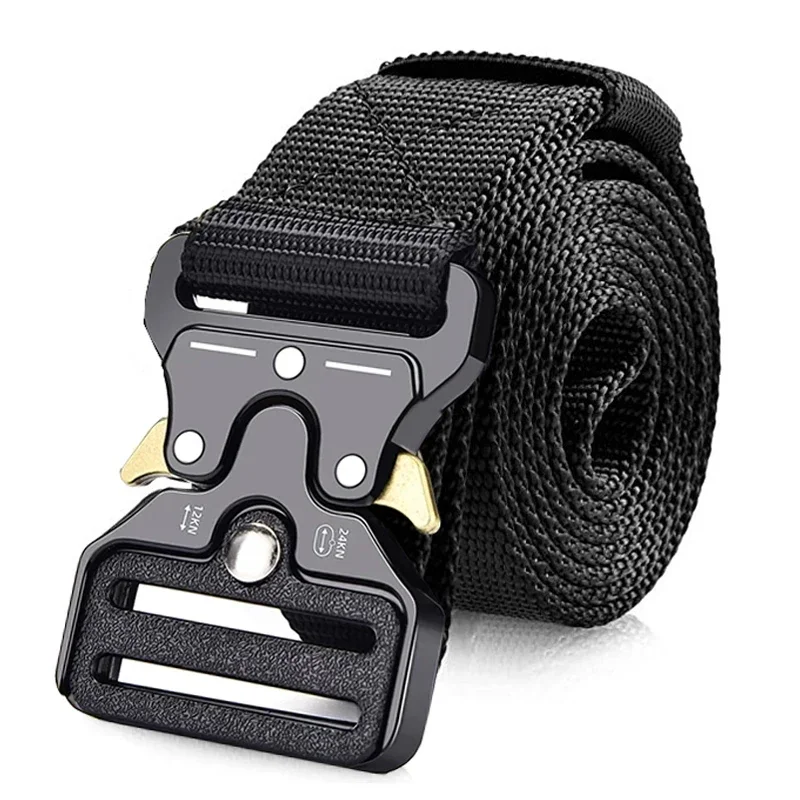 Tactical Belts for Unisex Military Style Work Hiking Riggers Web Gun Belt with Heavy Duty Quick Release Metal Buckle