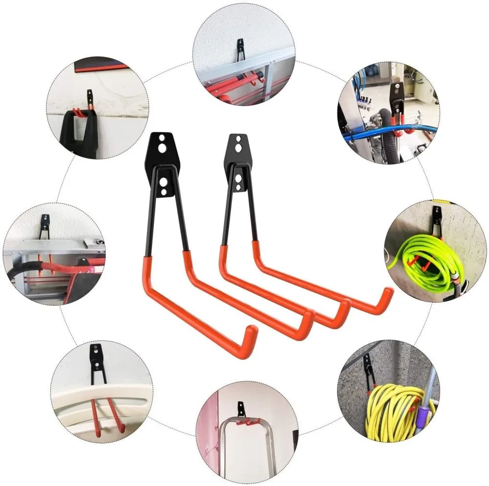 Heavy Duty Metal Hook Garage Organizer Wall Mount Bicycle Hanger Hooks Wall Mount Anti-slip Storage Hook For Ladders Gard: 3 - 5 Days Free Delivery Only UKen Tool
