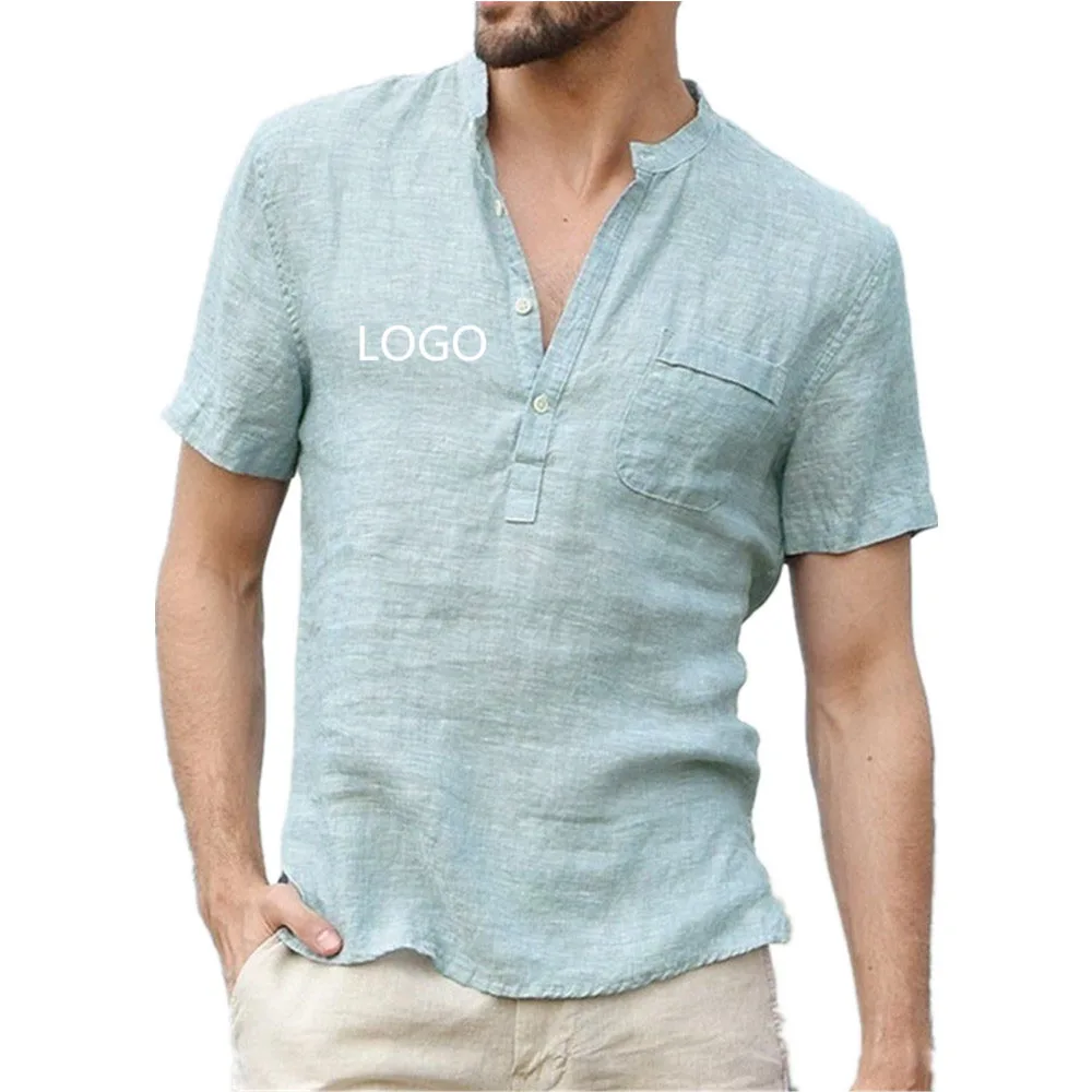 

037 new men's short-sleeved shirt custom LOGO