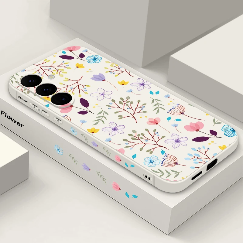 Floral Silicone Lanyard Phone Case with Flowers Design