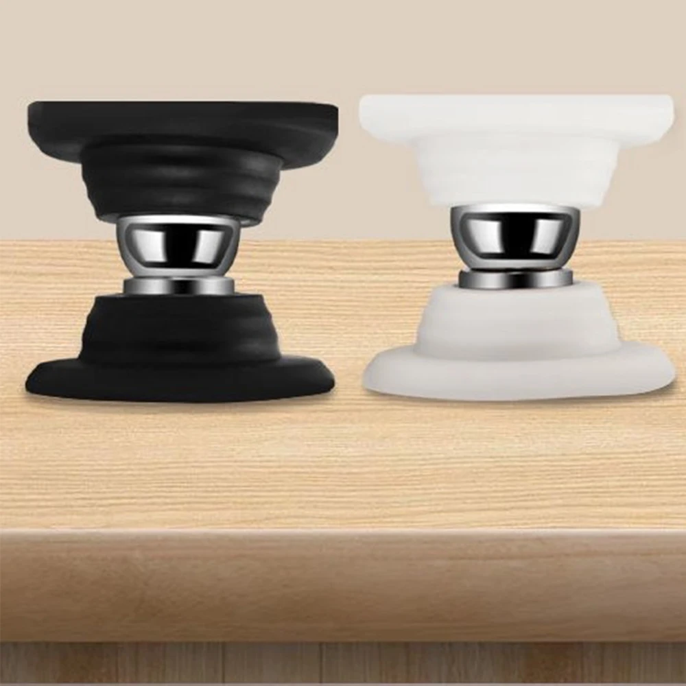 Door Stops New Silicone Door Stops Stainless Steel Magnetic Non Punch Door Stopper Wall Mounted Holder Furniture Hardware