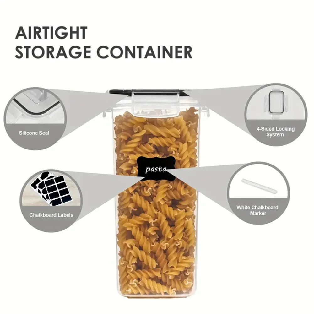 Kitchen Food Storage 7pcs-set Container BPA FREE Cereal Candy Storage Boxes Jar with 10stickers and Pen 4