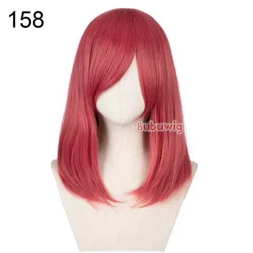 Bubuwig Synthetic Hair Over 100 Colors Fashion Classic 40cm Long Straight Anime Cosplay Wigs Pure Color Black Wig Heat Resistant - Image 19