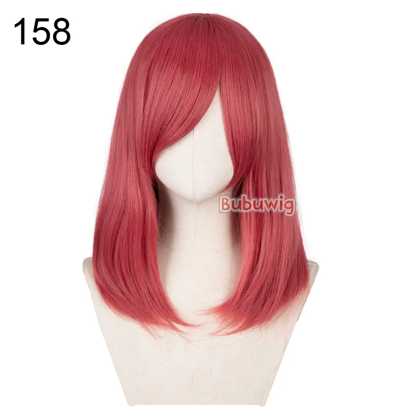 Bubuwig Synthetic Hair Over 100 Colors Fashion Classic 40cm Long Straight Anime Cosplay Wigs Pure Color Black Wig Heat Resistant - Image 19