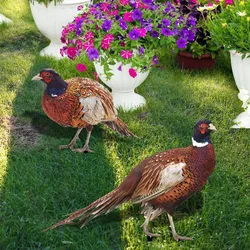 1/2Pc Pheasant Garden Decorations Pheasants Stake Lawn Courtyard Statue Sculptures Acrylic Stakes Outdoor Art Ground Plug Decor