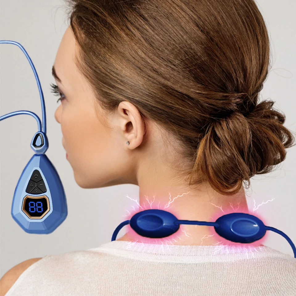 Electric Neck Massager for Pain Relief Cervical Heating Tens Pulse  Fisioterapia Pendant Ems Muscle Stimulation Device Portable - AliExpress