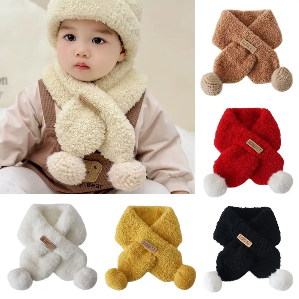 1-5 Years Old Winter Cute Kids Winter Scarf Warm Windproof Children Neck Warmer Soft Cartoon Plush Scarves for Baby Boys Girls