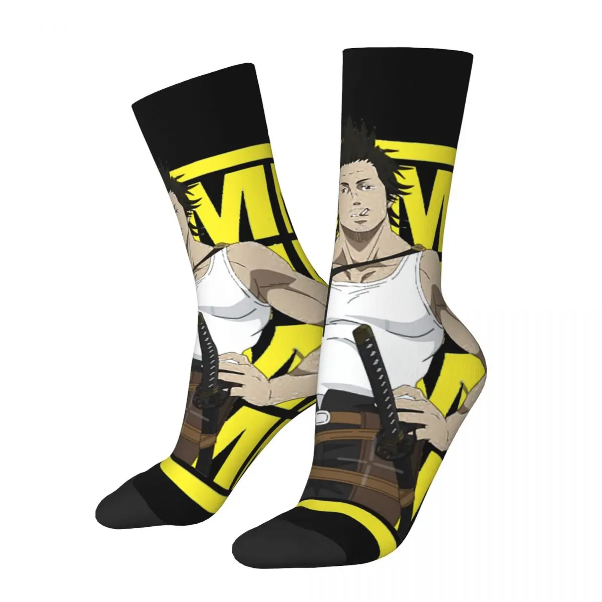 

Funny Happy Yami Sukehiro Men's Socks Retro Harajuku Black Clover Anime Street Style Novelty Casual Crew Crazy Sock Gift Printed