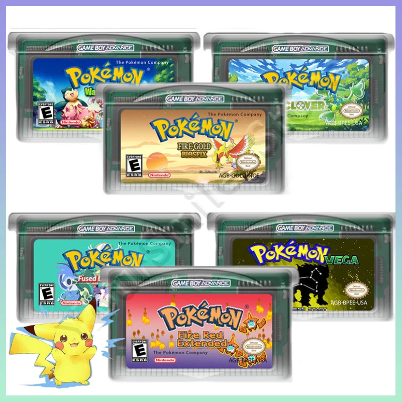 Nuove Carte Da Gioco Pokemon Gba Clover Vega Fire Red Extended Wally Quest Quetzal Emerald Versione Inglese Flash Save Cart Gift Toys