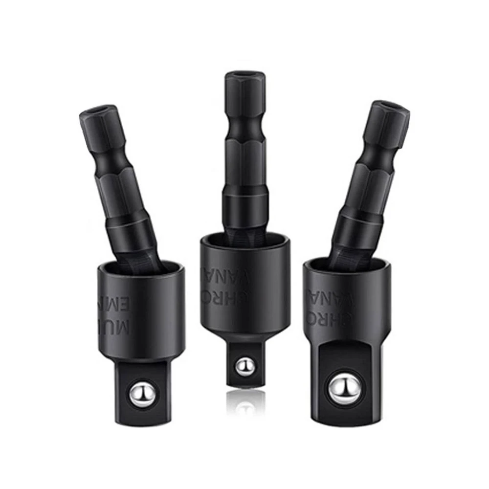 360°Rotatable Electric Power Drill Sockets Adapter Sets for Impact Driver with Hex Shank 1/4" 3/8" 1/2"