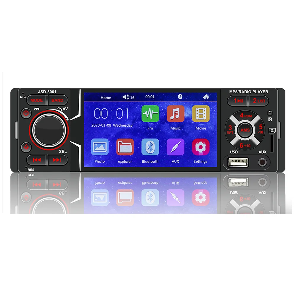 5pcs Hot Sale JSD-3001 4.1 Inch High-definition Touch Screen Car Bluetooth Mp5 Player Usb Card All-in-one Radio
