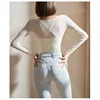 Sexy Long Sve Yoga Top with Chest Pad Me Fitn Sportswear for Women Polyester Fiber 00% Summer 2025 Ladies T-irt
