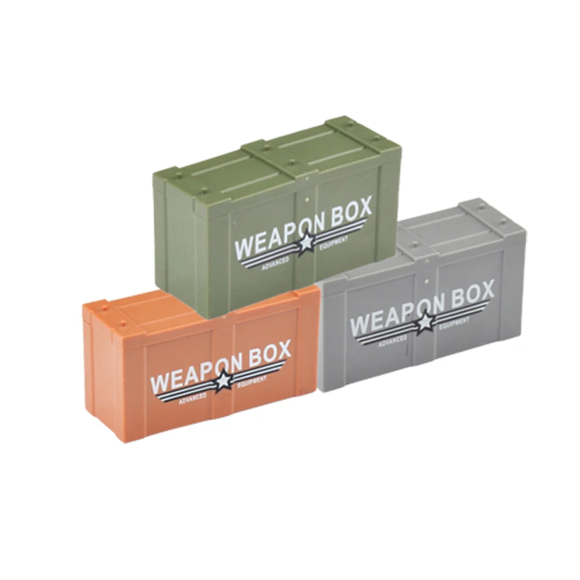 Beige Military Weapon Box Building Block Accessories