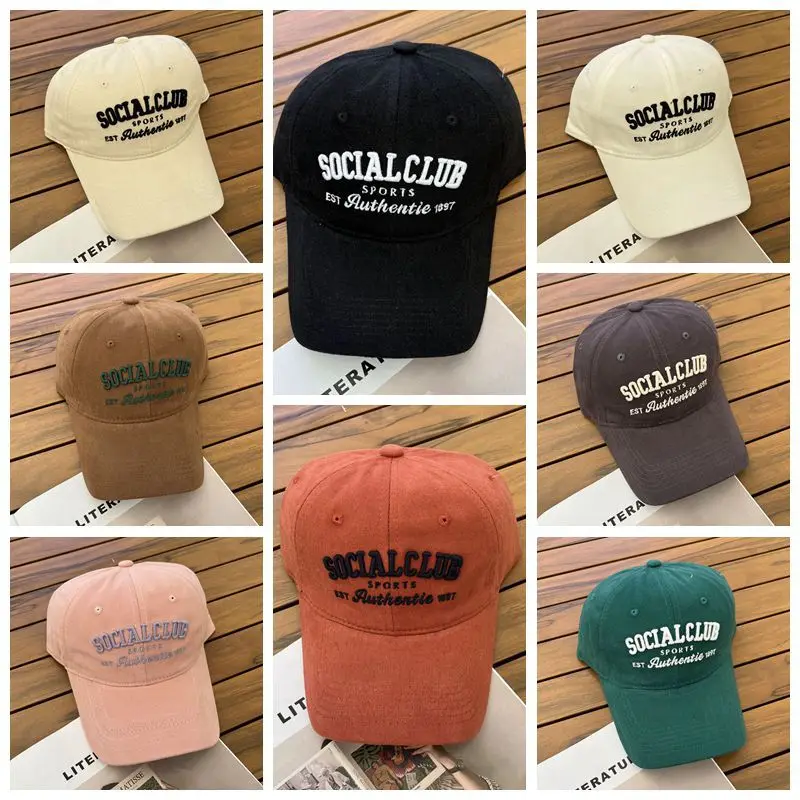 

Бейсболка женская с Вышивкой Букв в японском стиле, хлопковая кепка с маленьким заостренным козырьком в стиле ретро, модная уличная Кепка с козырьком для пар