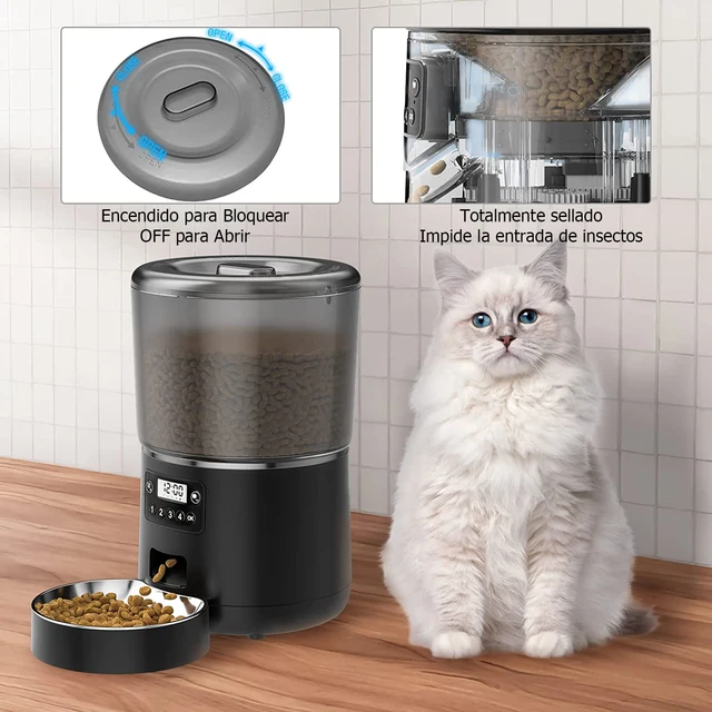 Automatic Pet Feeder 4L Automatic Cat Food Dispenser Smart Control Bug and Snag Resistant Cat Dog Timer Feeder 1