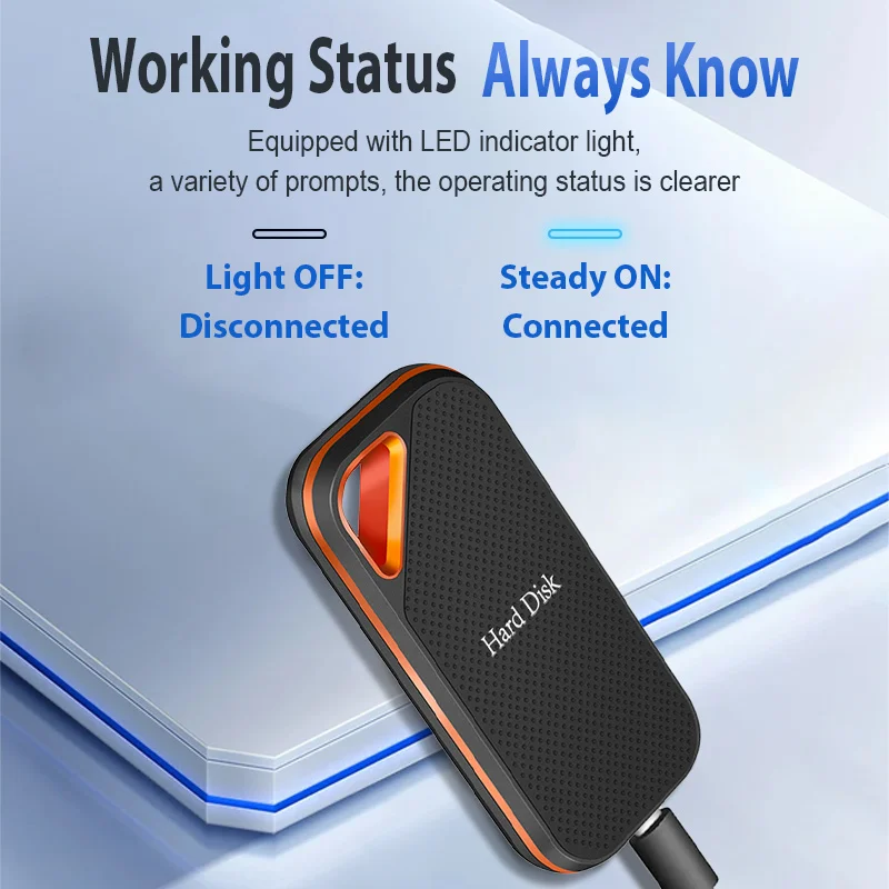 1TB External Hard Drive 2TB Portable SSD E81 Mobile Solid State Drive High-speed Devices for PC/ Mac