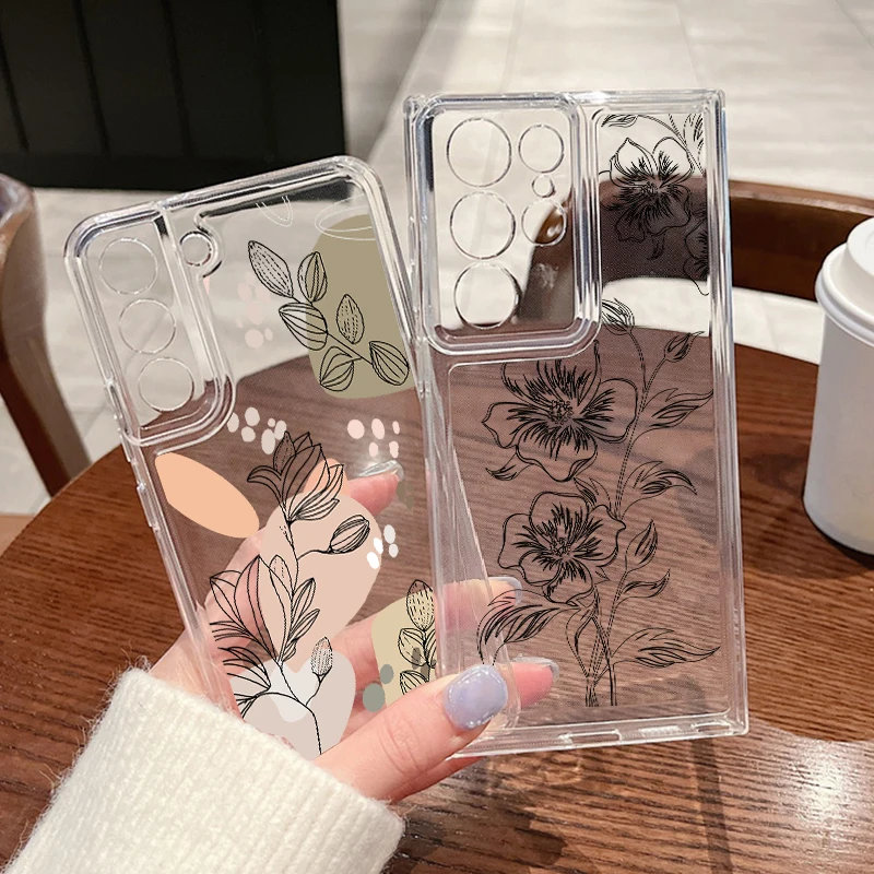 Floral Print Clear Silicone Phone Case