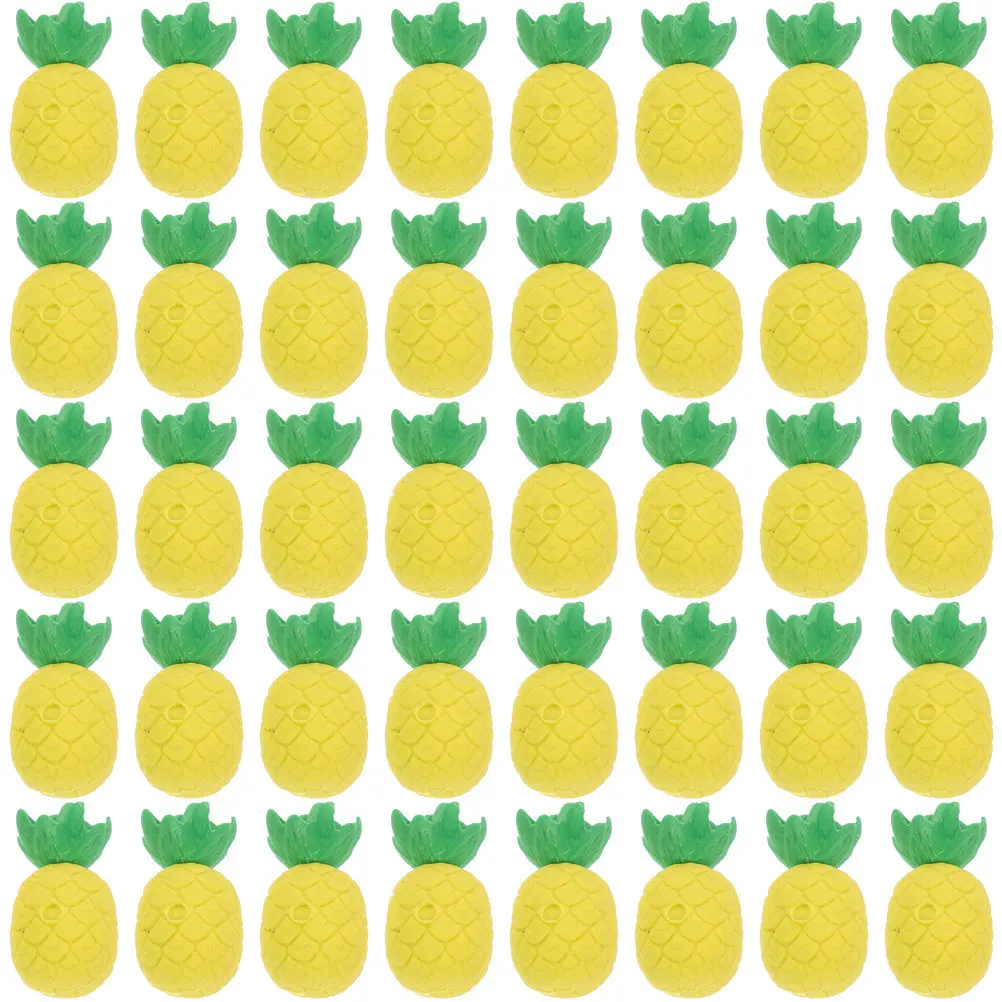 40Pcs 파인애플 모양의 학교 지우개 어린이 미니 연필 지우개 휴대용 내마모성 일상 사용 학생 용품 학습