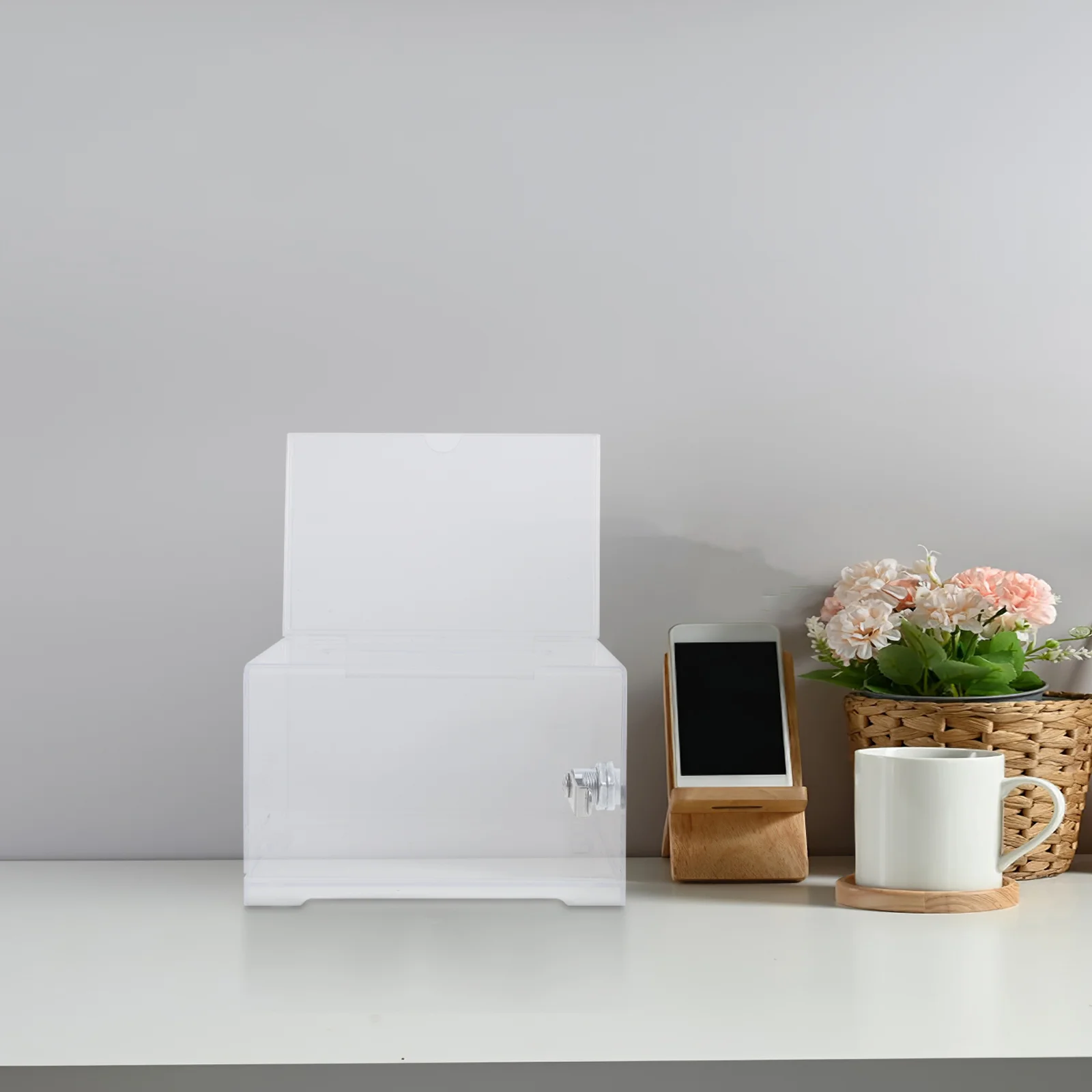 Acrylic Card Transparent Business Card Clear Suggestion Box Storage Large Capacity Office Suggestion Clear Ballot Donation Box