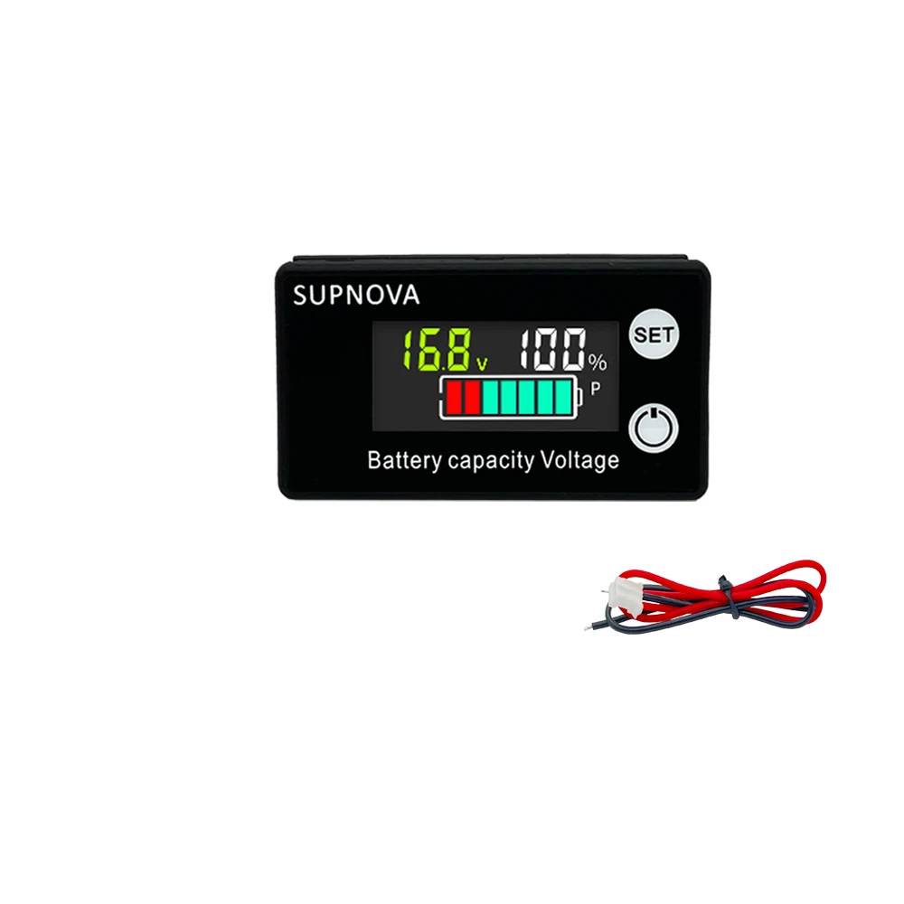 LCD battery voltmeter for lithium and lead acid batteries