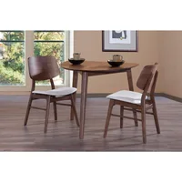 Mid-Century Modern Oscar Corner Table 3-Piece Dining Set, Walnut 1