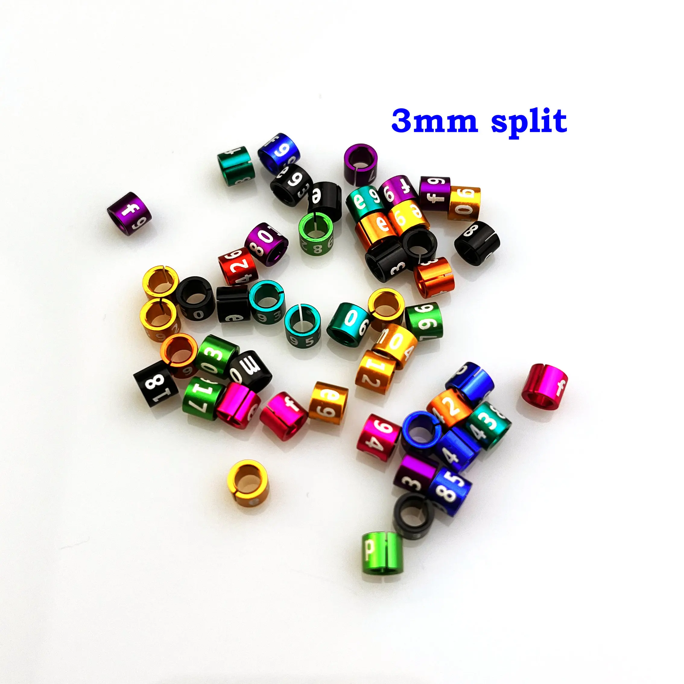 Split aluminum ring bird leg bands 20PCS (2.6mm ~8mm) personalized custom-made