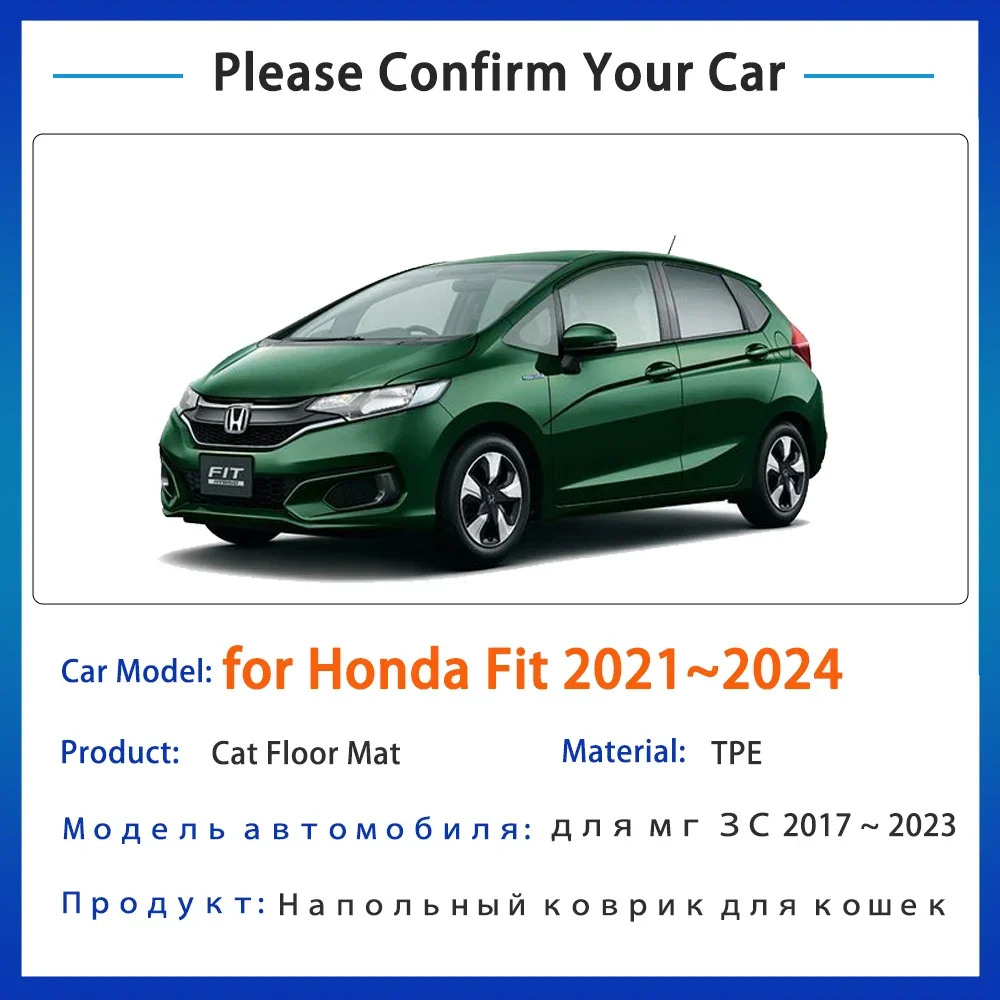 TPE LHD For Honda Fit Jazz 2021 2022 2023 Hatch GR1 GR3 Accessories Auto Floor Mat Foot Panel Line Carpet Pad Waterproof Parts