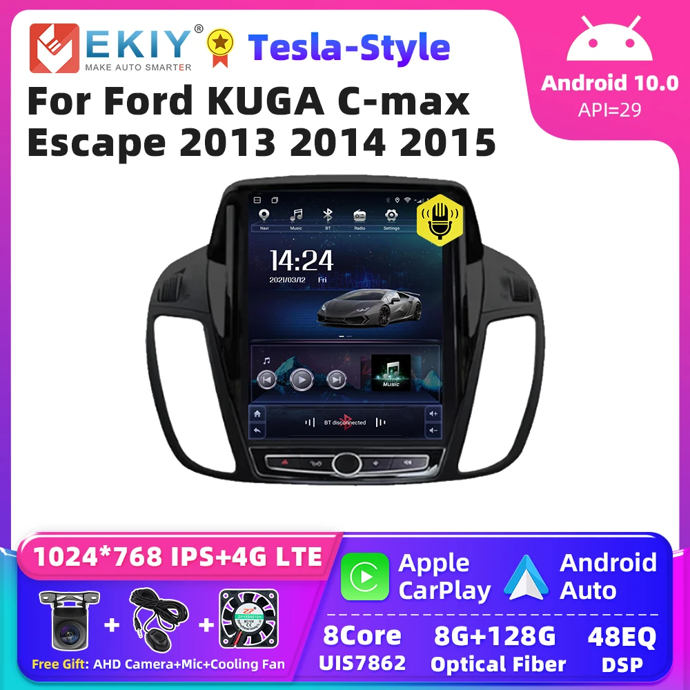 Autoradio Android 14 Per Ford Kuga Escape C-Max (2013-2017) - 9" Touchscreen, CarPlay, Android Auto, DAB, GPS - Foto 12