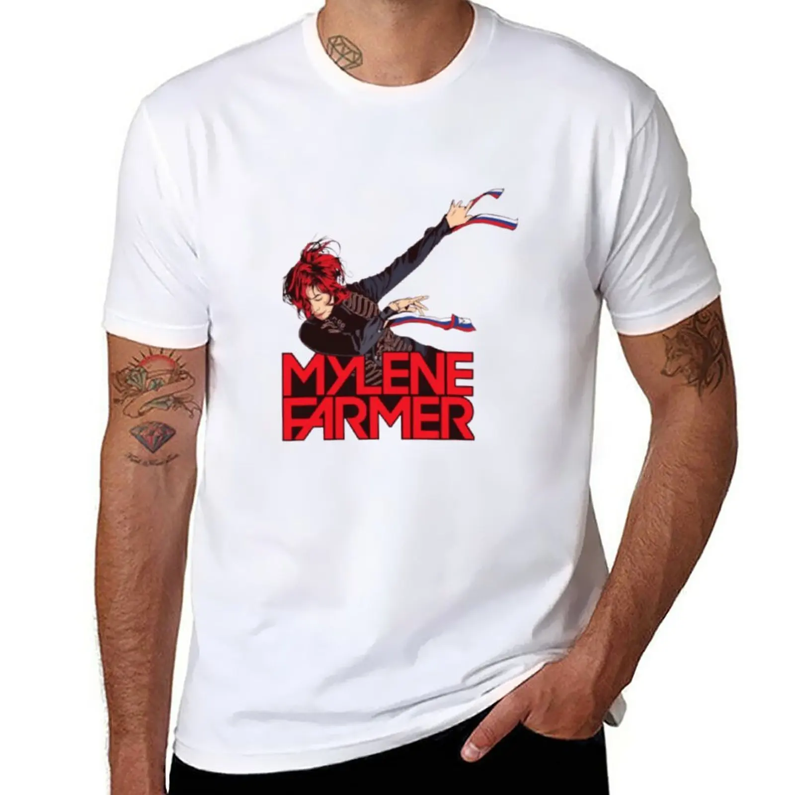 

New Mylène Farmer The Influence (Jeanne Gautier) T-Shirt tees hippie clothes mens white t shirts