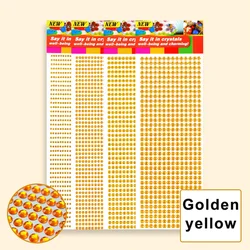 Bling Acrylic Rhinestone Sticker Sheet - Gem Diamond Self - Adhesive Embellishments for DIY Crafts & Wedding Décor (Golden yellow)