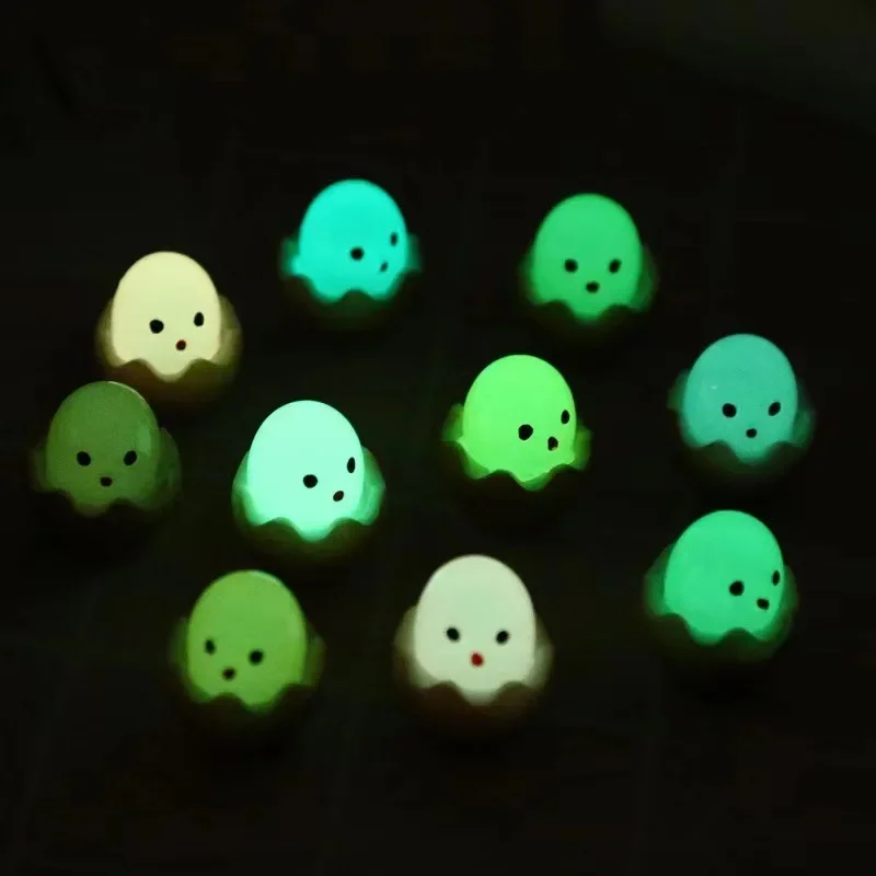 5-20PCS Luminous Resin Eggs Miniatures Birth Egg Glow At Night Fairy Garden DIY Accessories Mini Figurines Desk Decoration Toys, resin toy accessories