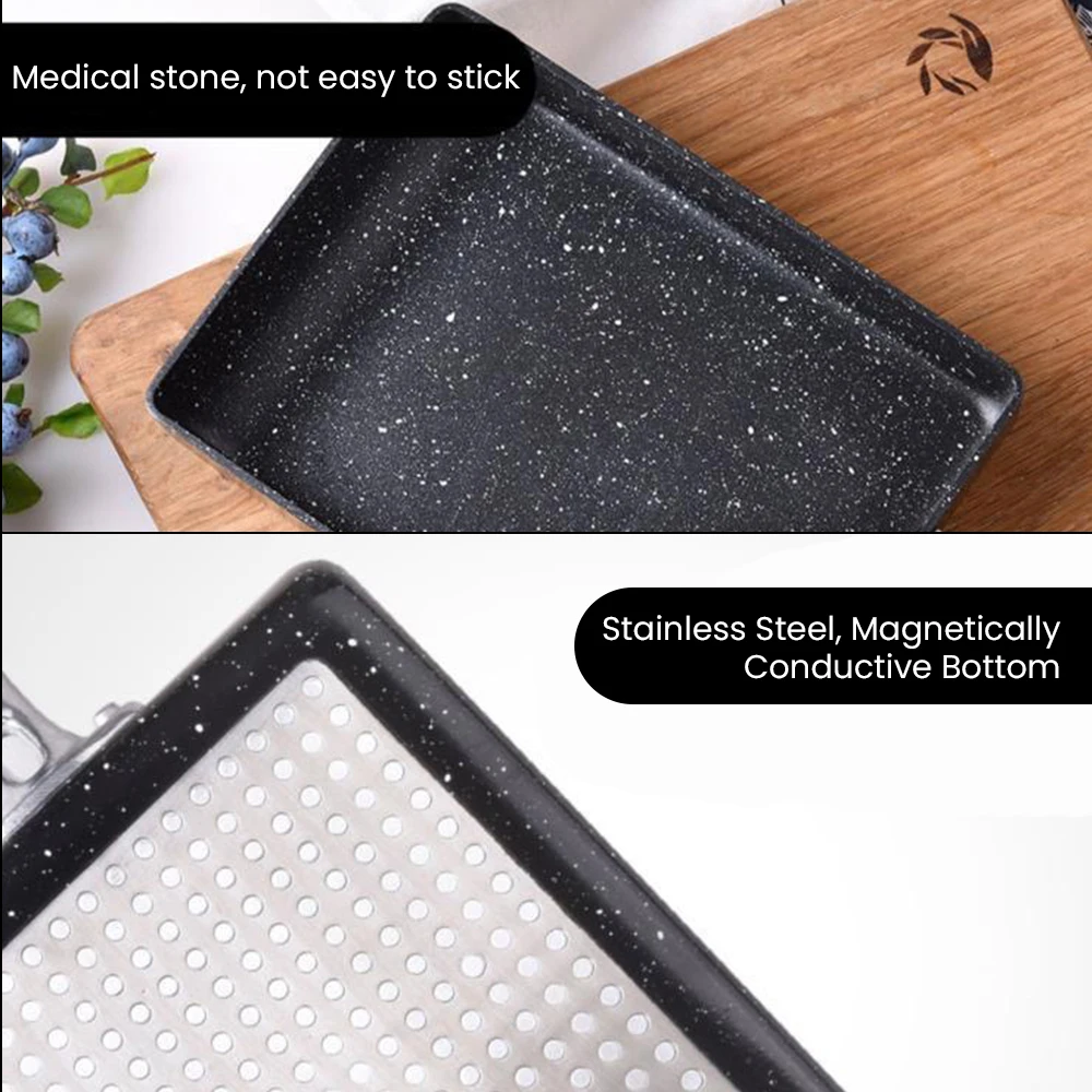 Tamako Non-stick Frying Pan Square Steak Frying Pan Medical Stone Breakfast Egg Roll Non Stick Frying Pan