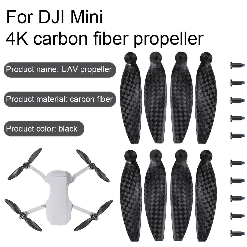 Carbon Fiber Propellers for DJI Mini 4K 4/8 Pieces with Screws drone propeller drone propellers drone propeller blades propeller replacement parts