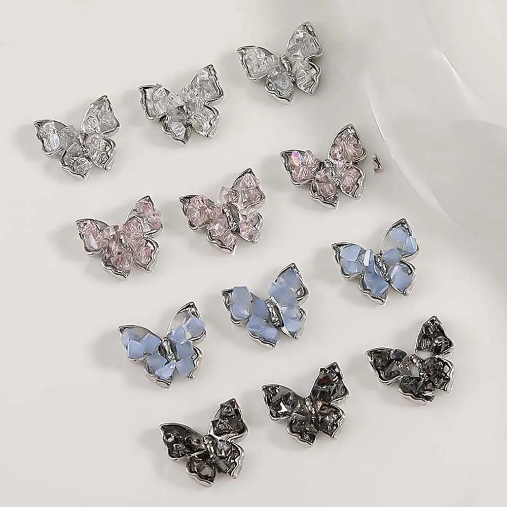 

4Pcs/set Manicure Ornaments Butterfly Nail Decorations DIY Nail Art Drills Alloy Nail Charms Butterfly Nail Accessories