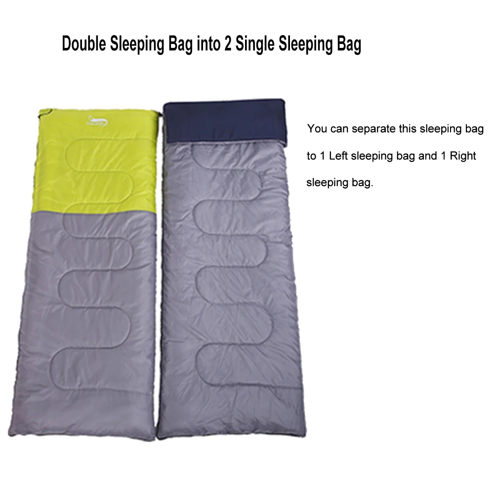Desert Fox Double Sleeping Bags Portable Camping Sleeping Bag for Couples Attach 2 Pillows Lightweight Travel Bag, 220*150CM