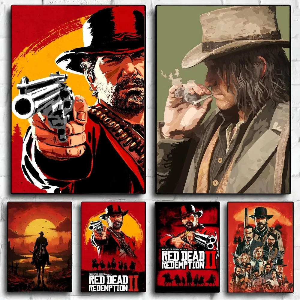Game TV-Red-Dead-Redemption 2 Poster No Framed Kraft Club Bar Paper ...