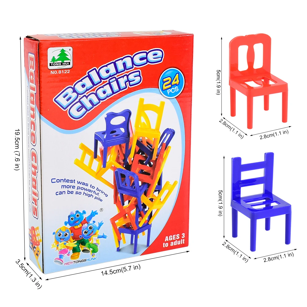 Children's Mini Folding Chair Game Desktop Stacking Chairs Game Balancing Toys Parent Child Puzzle Interaction Fun Toy Gifts 6