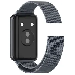Premium Metal Watchband Bracelet Strap Replacement - Luxury Smart Watch Accessory for Honor Band 9 (Gray)
