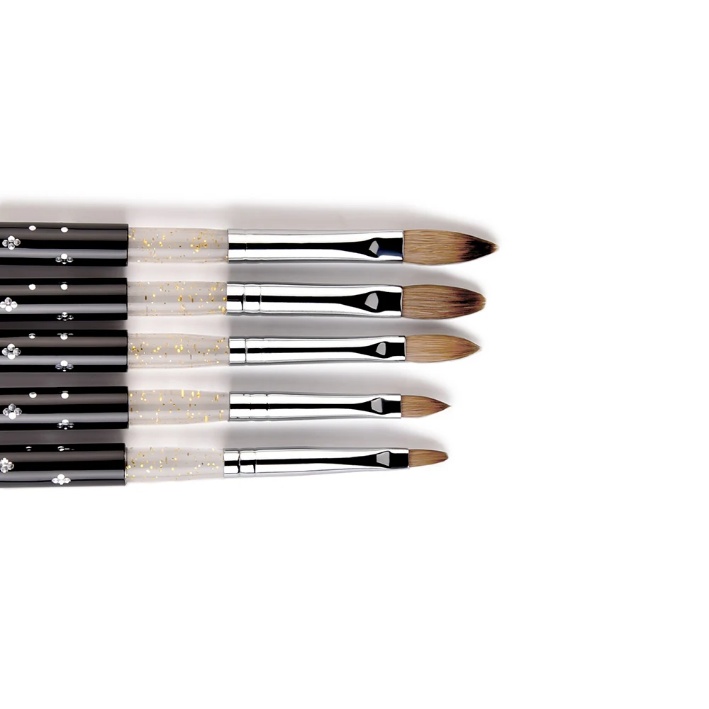KADS 5Pcs/Set Kolinsky Sable Acrylic Nail Brush Hair For UV Nail Gel Painting Drawing Nail Extension Gel Nail Manicure Tool