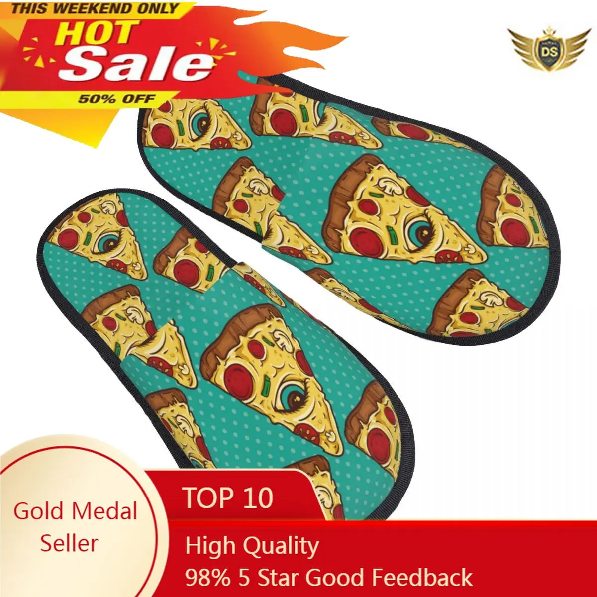 

Fur Slipper For Women Men Fashion Fluffy Winter Warm Slippers All Seeing Eye Pizza Slice House Shoes