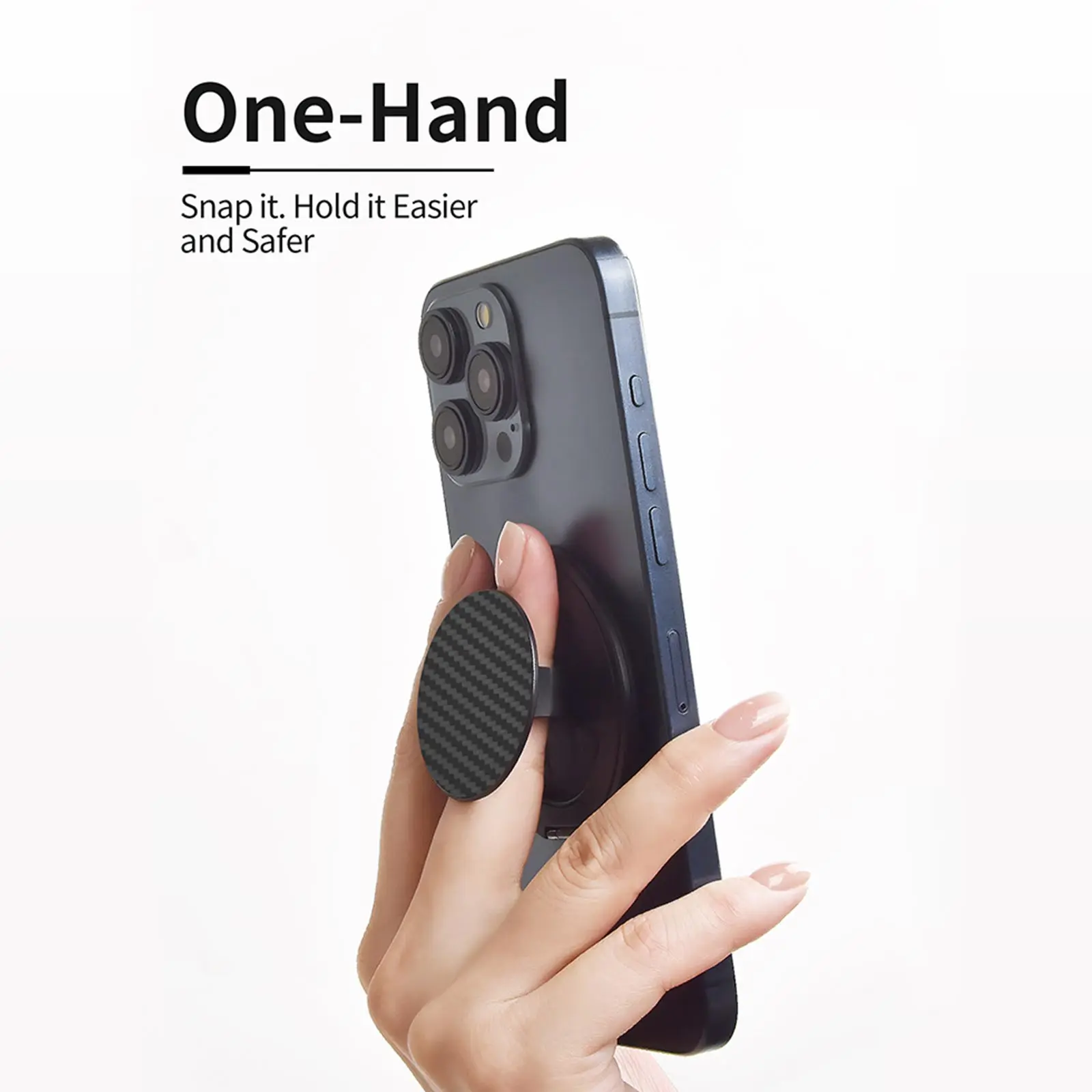 Ultra-Thin Foldable Magnetic Phone Grip with Strong Magnet and Ring