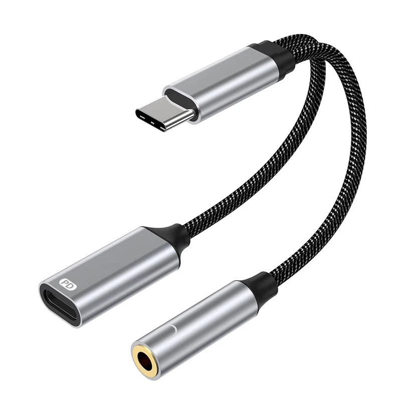 Universal 2-in-1 USB-C to 3.5mm Headphone Jack & 60W Charging Adapter