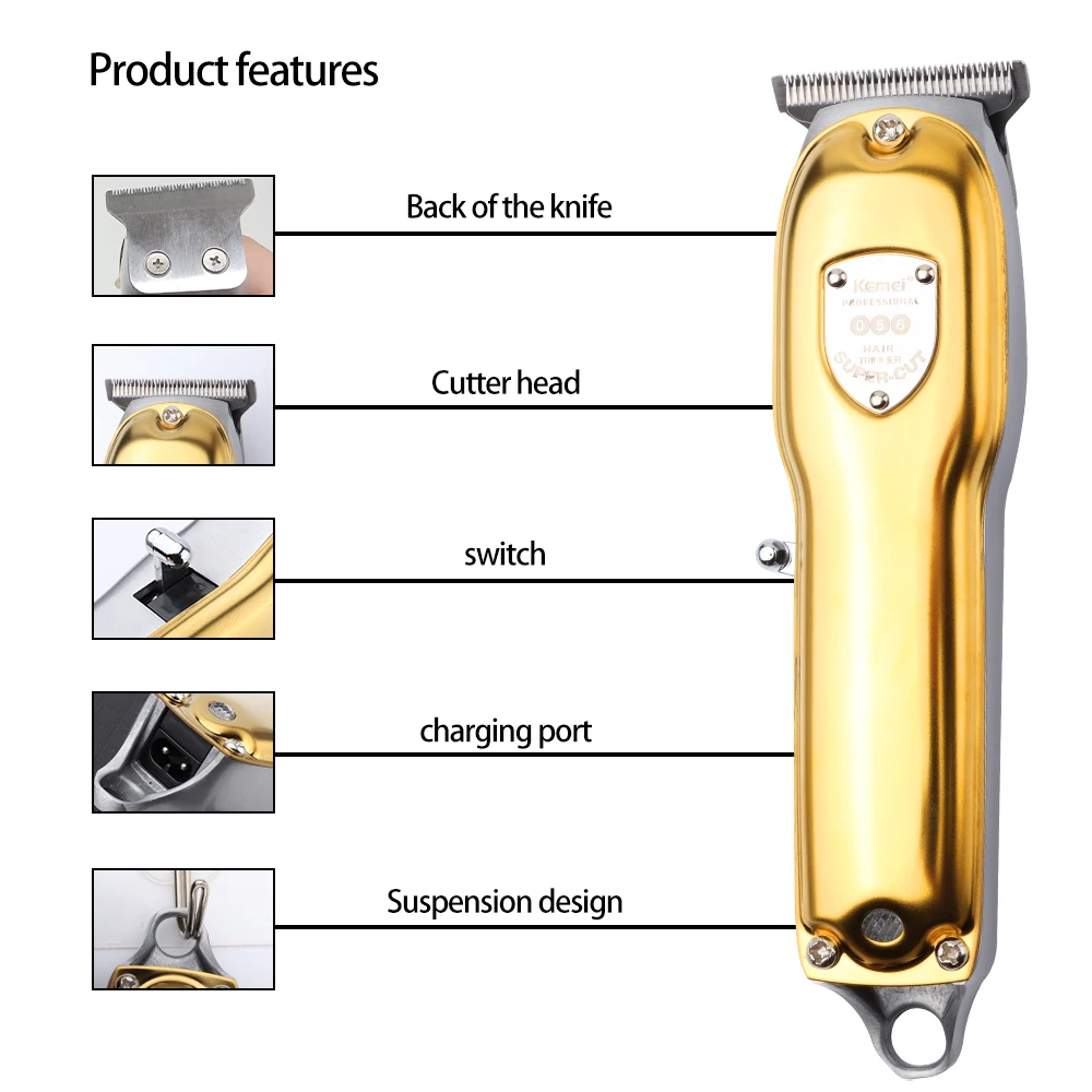 Kemei Professional Men's Hair Clipper USB Rechargeable
