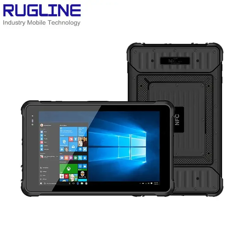 RUNGLINE 방수 산업용 견고한 태블릿 PC, 윈도우 10 컴퓨터, 2D 바코드 스캐너, 8 인치 IP67