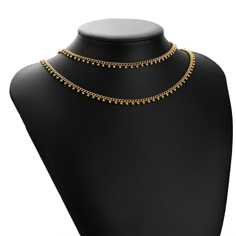 1 Meter Edelstahl Panzergliederketten mit goldener Tropfenkugel Handwerk Perlenkette Bulk DIY Schmuck Halskette Fußkettchen Armbandherstellung – Detail 5