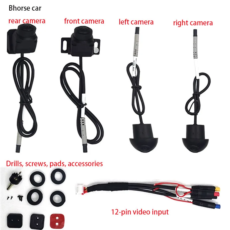 Car 360&deg;view Bird's Eye View System 4 Cameras Rear/Front/Left/Right 3D 360 Camera for Android Car Radio Built-in 360APP Model