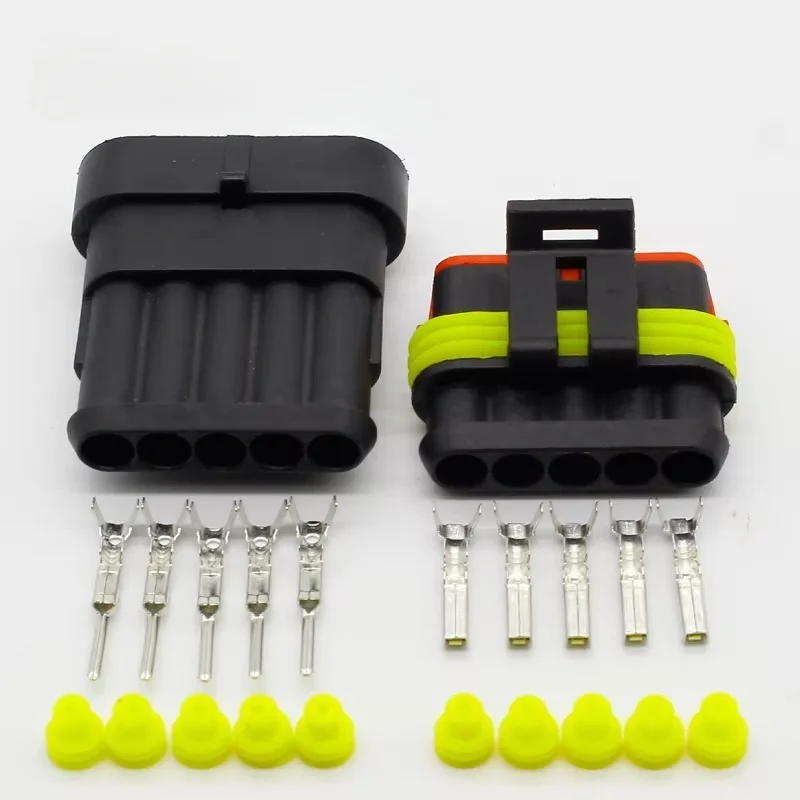 5 Sets Car Part 5 Pin Way Sealed Waterproof Electrical Wire Auto Connector Plug Set