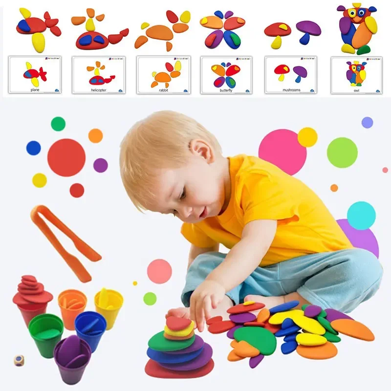 Kids Loose Parts Play Materials Rainbow Blocks Children Wooden Constructor Waldorf  Toys Montessori At Home Toddler Activities - AliExpress