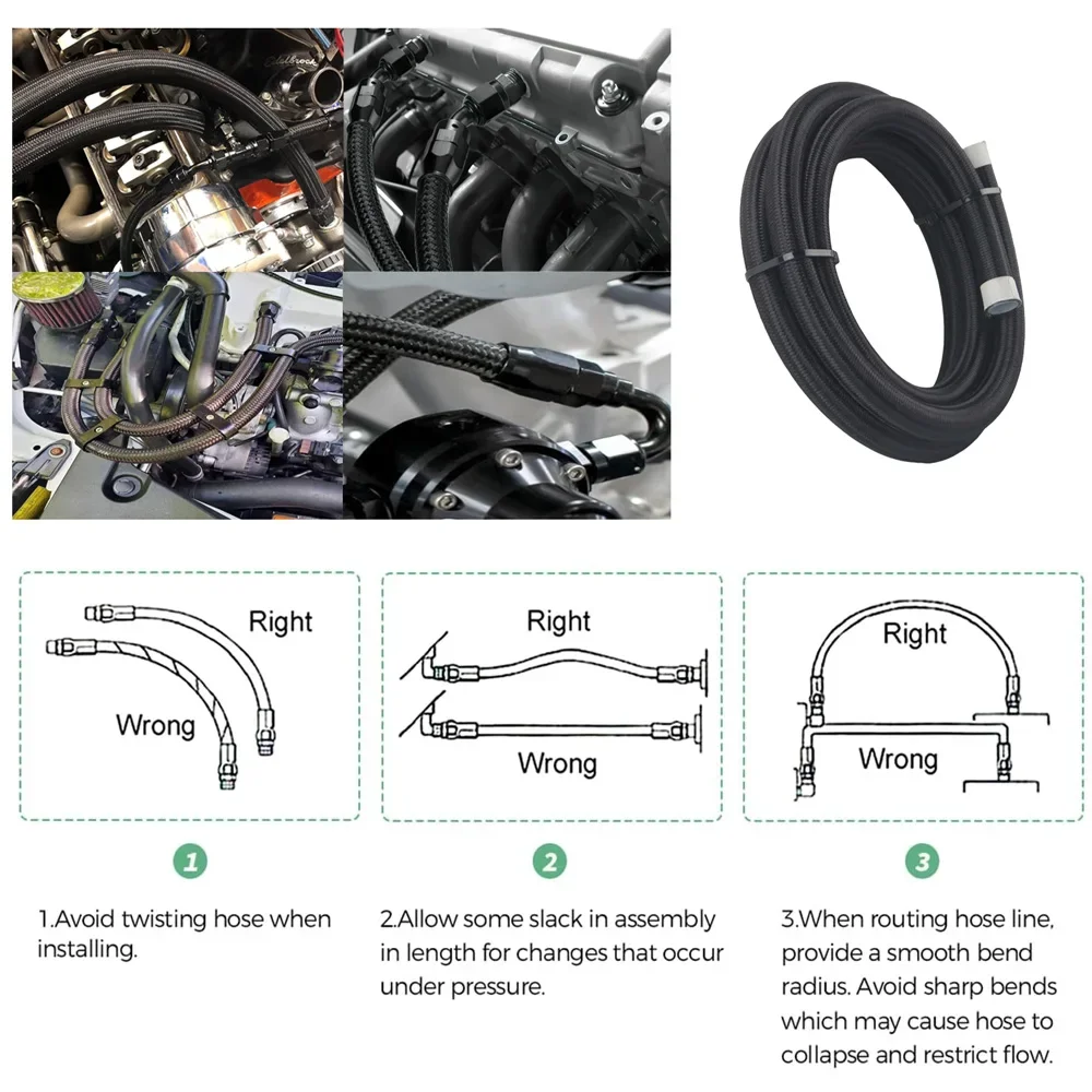 High-Performance PTFE Fuel Line - 10FT Oil & Gas Cooler Hose